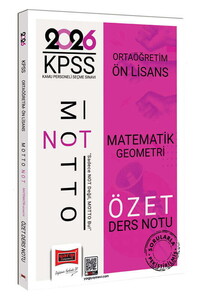 Yargı Yayınları 2026 KPSS Ortaöğretim Ön Lisans Motto Serisi Matematik-Geometri Özet Ders Notu