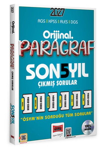 Yargı Yayınları 2027 KPSS AGS ALES DGS Orijinal Paragraf Son 5 Yıl Çıkmış Sorular