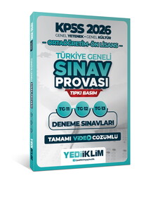 Yediiklim 2026 KPSS Ortaöğretim Ön Lisans GY-GK Türkiye Geneli Sınav Provası Tıpkı Basım 11-12-13 Deneme Sınavları Tamamı Video