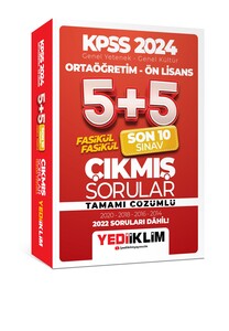 Yediiklim KPSS 2024 Genel Yetenek Genel Kültür Ortaöğretim - Ön Lisans Fasikül Fasikül Son 10 Sınav Çıkmış Sorular Tamamı Çözüml