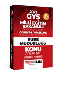 Yediiklim Yayınları 2023 GYS Millî Eğitim Bakanlığı Personelleri İçin Görevde Yükselme Sınavlarına Hazırlık Şube Müdürlüğü Konu 