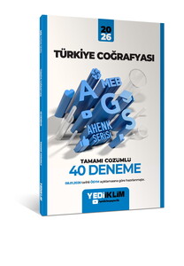 Yediiklim Yayınları 2026 Meb-Ags Ahenk Türkiye Coğrafyası Tamamı Çözümlü 40 Deneme(08.01.2026 değişikliğine göre)