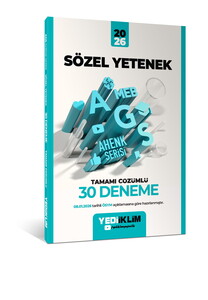 Yediiklim Yayınları 2026 Meb-Ags Ahenk Sözel Yetenek Tamamı Çözümlü 30 Deneme(08.01.2026 değişikliğine göre)