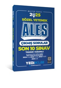 Yediiklim Yayınları 2025 ALES Sözel Yetenek Son 10 Sınav Tamamı Çözümlü Çıkmış Sorular(28 Temmuz 2024/Ales-2 Ekli)