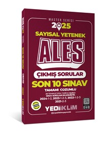 Yediiklim Yayınları 2025 ALES Sayısal Yetenek Son 10 Sınav Tamamı Çözümlü Çıkmış Sorular(28 Temmuz 2024/Ales-2 Ekli)