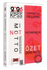 Yargı Yayınları 2026 KPSS Ortaöğretim Ön Lisans Motto Serisi Vatandaşlık Özet Ders Notu