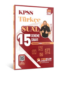 Yediiklim Yayınları 2026 KPSS Atölye Serisi Türkçe Sual Tamamı Video Çözümlü 15 Deneme Sınavı