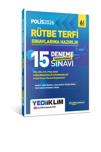 Yediiklim Yayınları 2026 Polis Rütbe Terfi Sınavlarına Hazırlık Tamamı Çözümlü 15 Deneme Sınavı