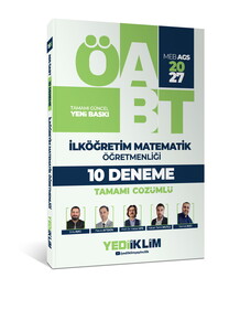 Yediiklim Yayınları 2027 MEB AGS ÖABT  İlköğretim Matematik Öğretmenliği Tamamı Çözümlü 10 Deneme