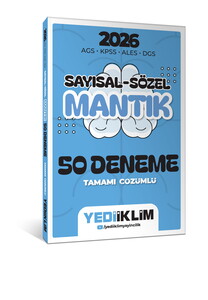 Yediiklim Yayınları 2026 AGS KPSS ALES DGS Sayısal Sözel Mantık Tamamı Çözümlü 50 Deneme