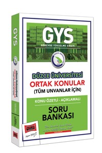 Yargı Yayınları GYS Düzce Üniversitesi Ortak Konular Konu Özetli - Açıklamalı Soru Bankası