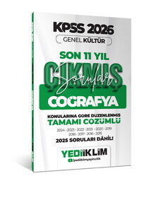 Yediiklim 2026 KPSS Genel Kültür Coğrafya Konularına Göre Tamamı Çözümlü Son 11 Yıl Çıkmış Sorular