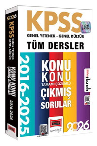 Yargı Yayınları 2026 KPSS GK-GY Tüm Dersler Tamamı Çözümlü 10 Yıl Çıkmış Sorular (2016-2025)