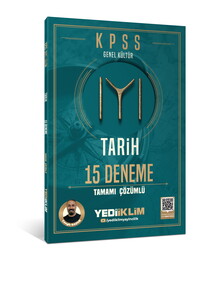 Yediiklim Yayınları KPSS Genel Kültür Tarih 15 Deneme Tamamı Çözümlü