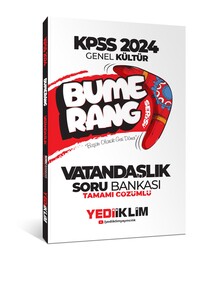 Yediiklim Yayınları 2024 KPSS Genel Kültür Bumerang Vatandaşlık Tamamı Çözümlü Soru Bankası