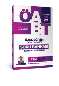 Yediiklim Yayınları 2027 MEB AGS ÖABT  Özel Eğitim Öğretmenliği Tamamı Çözümlü Soru Bankası