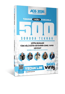 Yediiklim 2026 Yeni Ags Son Viraj Serisi Eğitim Bil.-Türk Milli Eğitim Sistemi-Mevzuat Tamamı Yazılı Çözümlü 500 Soruda Genel Te