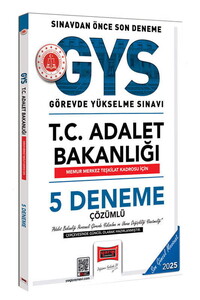 Yargı Yayınları 2025 T.C. Adalet Bakanlığı Memur Merkez Teşkilat Kadrosu İçin Çözümlü 5 Deneme