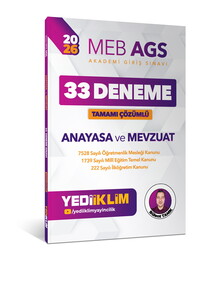 Yediiklim Yayınları 2026 MEB AGS Anayasa ve Mevzuat Tamamı Çözümlü 33 Deneme