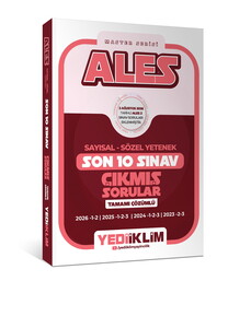 Yediiklim Yayınları 2027 ALES Sayısal Sözel Yetenek Tamamı Çözümlü Son 10 Sınav Çıkmış Sorular (2 Ağustos 2026 Ales-2 Ekli)