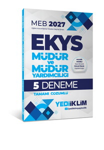 Yediiklim Yayınları 2027 MEB EKYS Müdür ve Müdür Yardımcılığı Tamamı Çözümlü 5 Deneme