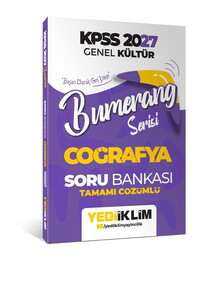 Yediiklim Yayınları 2027 KPSS Genel Kültür Bumerang Serisi Coğrafya Tamamı Çözümlü Soru Bankası