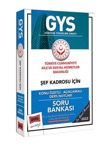Yargı Yayınları 2022 T.C. Aile ve Sosyal Hizmetler Bakanlığı GYS Şef Kadrosu İçin Konu Özetli Açıklamalı Ders Notları ve Soru Ba