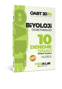 Yediiklim Yayınları 2024 ÖABT Biyoloji Öğretmenliği Tamamı Çözümlü 10 Deneme Sınavı
