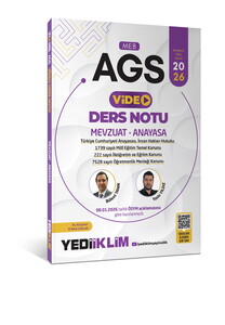 Yediiklim  Yayınları 2026 MEB-AGS MEVZUAT VE ANAYASA VIDEO ANLATIMLI DERS NOTU