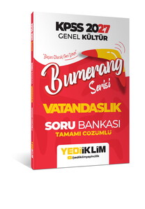 Yediiklim Yayınları 2027 KPSS Genel Kültür Bumerang Serisi Vatandaşlık Tamamı Çözümlü Soru Bankası