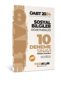 Yediiklim Yayınları 2024 ÖABT Sosyal Bilgiler Öğretmenliği Tamamı Çözümlü 10 Deneme Sınavı