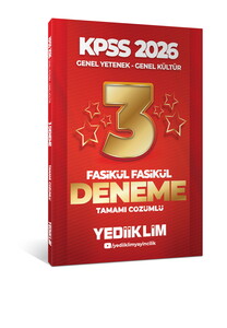 Yediiklim Yayınları 2026 KPSS Genel Yetenek Genel Kültür Tamamı Çözümlü Fasikül Fasikül 3 Yıldız Deneme