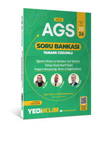 Yediiklim  Yayınları 2026 MEB-AGS ÖYT, SINIF YÖNETİMİ, TYMM, PROGRAM OKURYAZARLIĞI, ÖLÇME VE DEĞERLENDİRME TAMAMI ÇÖZÜMLÜ SORU B