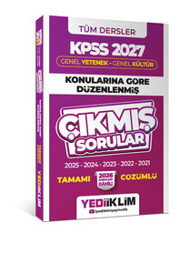 Yediiklim Yayınları 2027 KPSS Genel  Yetenek -  Genel  Kültür Konularına Göre Düzenlenmiş Tamamı Çözümlü Çıkmış Sorular