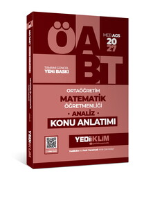 Yediiklim Yayınları 2027 MEB AGS ÖABT  Ortaöğretim  Matematik Öğretmenliği -Analiz Konu Anlatımı