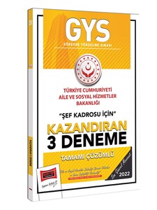 Yargı Yayınları GYS T.C. Aile ve Sosyal Hizmetler Bakanlığı Şef Kadrosu İçin Kazandıran 3 Deneme