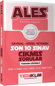 Yediiklim Yayınları ALES Master Serisi Sayısal Sözel Yetenek Tamamı Çözümlü Son 10 Sınav Çıkmış Sorular (10 Mayıs 2026 Ales-1 Ek