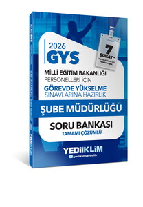 Yediiklim Yayınları 2026 MEB GYS Şube Müdürlüğü Tamamı Çözümlü Soru Bankası