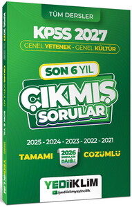 Yediiklim Yayınları 2027 KPSS Genel Yetenek Genel Kültür Son 6 Yıl Tamamı Çözümlü Çıkmış Sorular