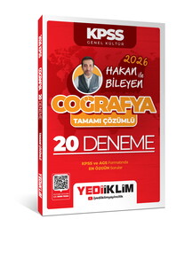 Yediiklim Yayınları 2026 KPSS Hakan BİLEYEN İle Coğrafya Tamamı Çözümlü 20 Deneme