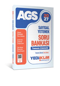 Yediiklim Yayınları 2027 MEB AGS Sayısal Yetenek Tamamı Çözümlü Soru Bankası