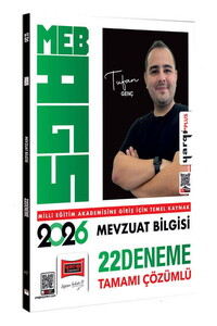 Yargı Yayınları 2026 MEB-AGS Mevzuat Bilgisi Tamamı Çözümlü 22 Deneme (Tufan Genç)