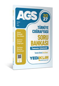 Yediiklim Yayınları 2027 MEB AGS  Türkiye Coğrafyası Tamamı Çözümlü Soru Bankası