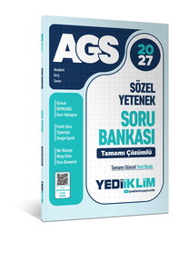Yediiklim Yayınları 2027 MEB AGS Sözel Yetenek Tamamı Çözümlü Soru Bankası