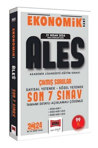 Yargı Yayınları 2024 ALES Ekonomik Seri Çıkmış Sorular Tamamı Çözümlü Son 7 Sınav (21 Nisan 2024 Sınavı Dahil)