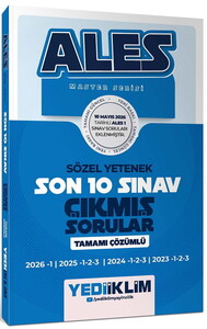 Yediiklim Yayınları ALES Master Serisi Sözel Yetenek Tamamı Çözümlü Son 10 Sınav Çıkmış Sorular (10 Mayıs 2026 Ales-1 Ekli)
