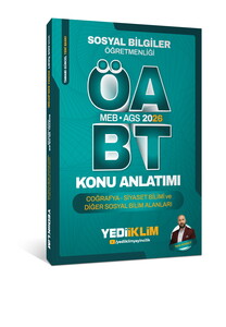 Yediiklim Yayınları 2026 MEB AGS ÖABT Sosyal Bilgiler Öğretmenliği Coğrafya Siyaset Bilimi ve Diğer Sosyal Bilim Alanları Konu A