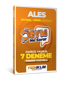 Yediiklim Yayınları 2027 Ösym Ne Sorar ALES Tamamı Çözümlü Fasikül 7 Deneme