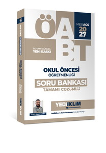 Yediiklim Yayınları 2027 MEB AGS ÖABT Okul Öncesi Öğretmenliği Tamamı Çözümlü Soru Bankası