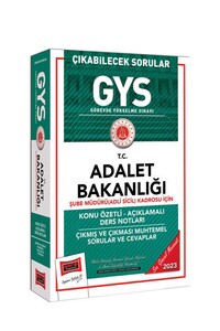 Yargı Yayınları 2023 Adalet Bakanlığı GYS Çıkabilecek Sorular Şube Müdürü (Adli Sicil) Kadrosu İçin Konu Özetli Ders Notları ve